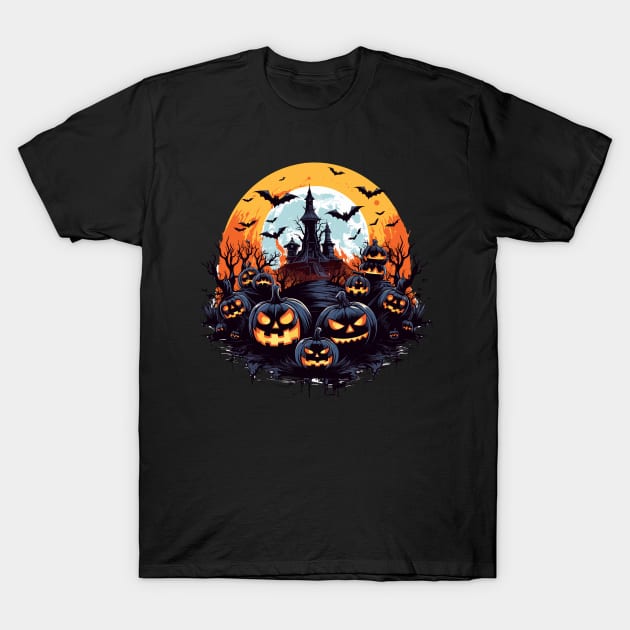 Haunted Church Under the Full Moon - Halloween Magic T-Shirt by InkInspire